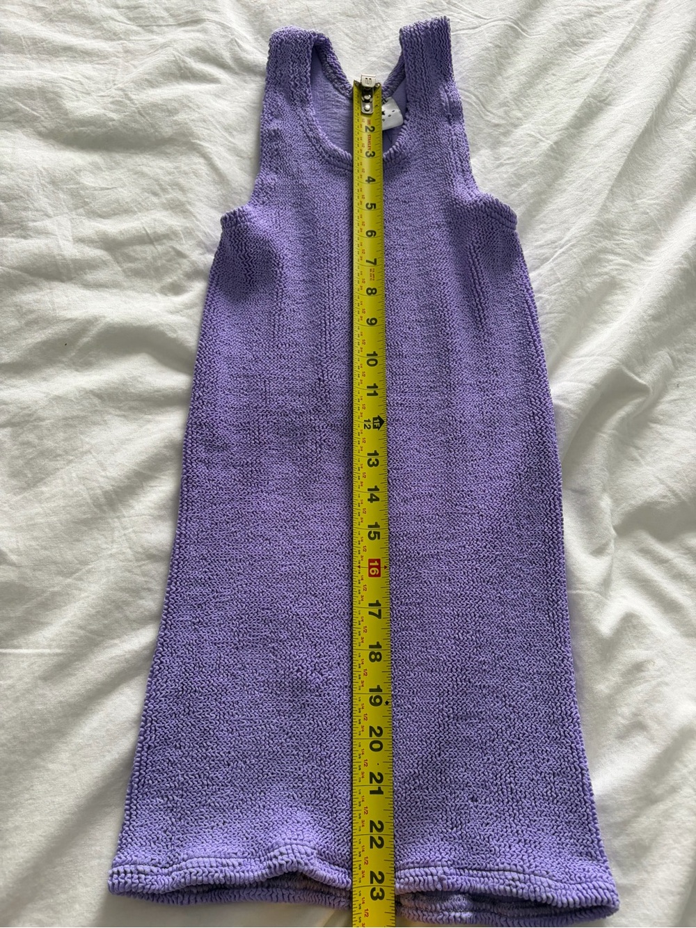 Hunza G Purple Lilac Ribbed Tank Mini Resortcore Swim Dress - Picture 10 of 13